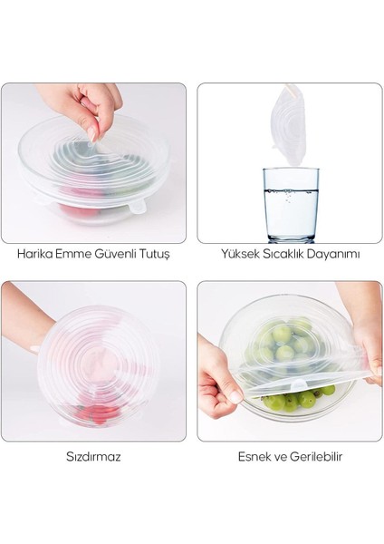 12 Adet Turuncu Silikon Streç Kapak, Tava ve Saklama Kabı Koruyucu Set fiyatları
