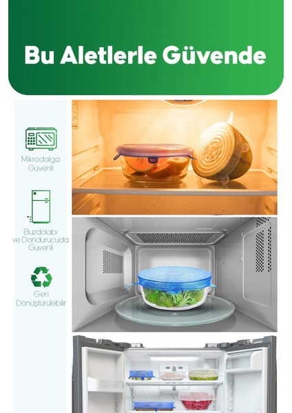 12 Adet Turuncu Silikon Streç Kapak, Tava ve Saklama Kabı Koruyucu Set