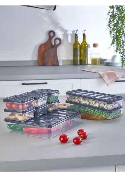 9'lu Gri Saklama Seti, Dondurucu, Bakliyat, Yemek Kabı, Taze Gıda Saklama fiyatları