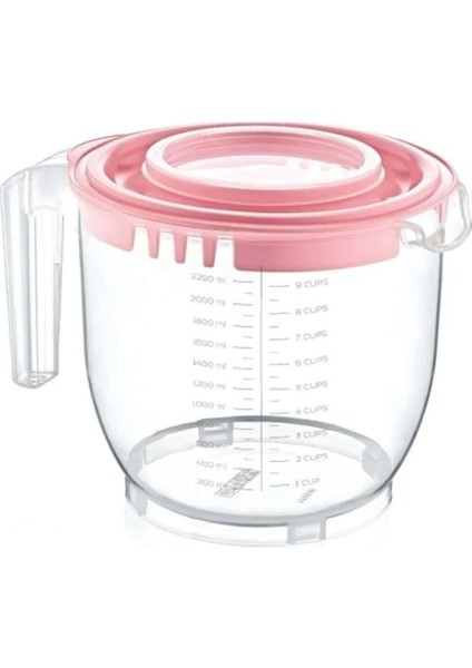 Şeffaf Mikser Kabı, Ölçülü, Sıçratmaz, Koruma Kapaklı, 2400 ml fiyatları