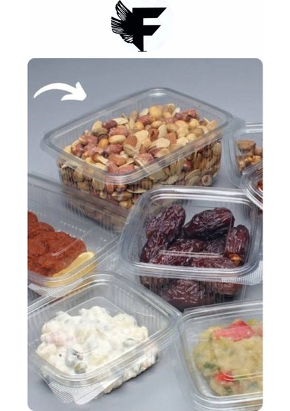 Beyaz, 750 ml Kapaklı, Kullan-At Plastik Kase, 25 Adet, Sızdırmaz ve Dayanıklı