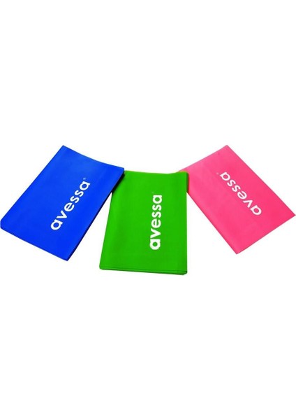 Renkli 3'lü Pilates Bandı Seti, Egzersiz ve Form Geliştirme Malzemesi