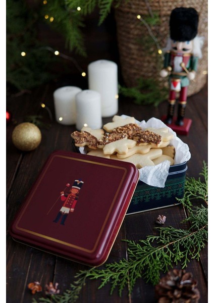 Kurşun Asker Desenli 2'li Metal Saklama Kabı Seti, 1,9 Lt + 1,1 Lt, Kırmızı modelleri