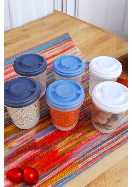 6'lı Renkli Erzak Saklama Kutuları, Difriz ve Mikrodalga Uyumlu, 1 Litre fiyatları