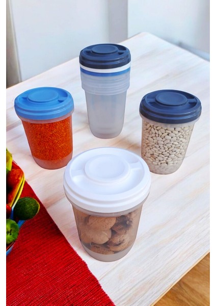 6'lı Renkli Erzak Saklama Kutuları, Difriz ve Mikrodalga Uyumlu, 1 Litre modelleri