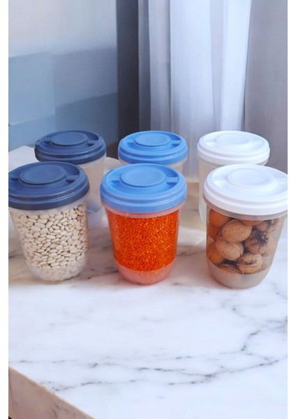 6'lı Renkli Erzak Saklama Kutuları, Difriz ve Mikrodalga Uyumlu, 1 Litre fırsatları