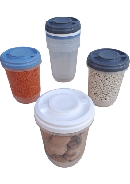 6'lı Renkli Erzak Saklama Kutuları, Difriz ve Mikrodalga Uyumlu, 1 Litre