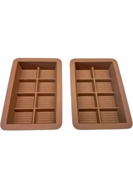 Renkli 8 Bölmeli Silikon Çikolata Kalıbı, 2'li Set indirimleri