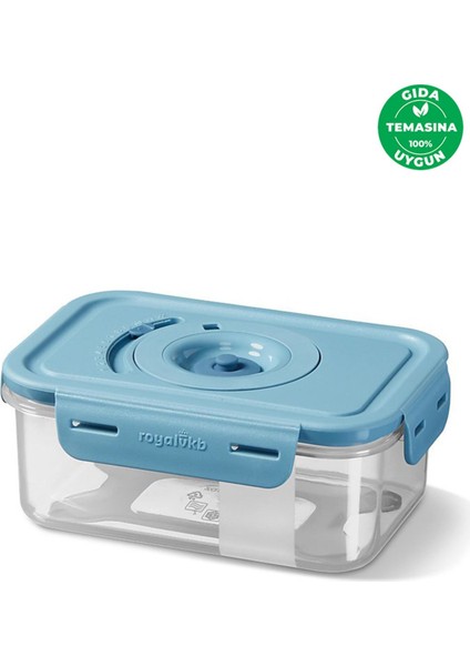 Turkuaz Saklama Kabı 600 Ml, Pratik ve Şık, 16X11X7 cm