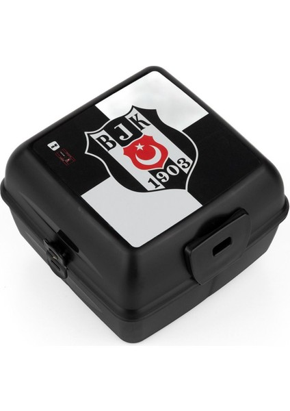 Siyah 4 Bölmeli Kendinden Kaşıklı 2 Katlı Okul Beslenme Kutusu