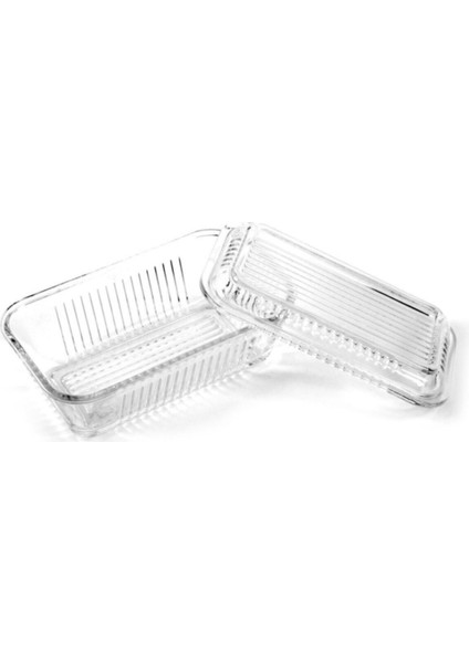 Turuncu Kapaklı Cam Saklama Kabı, Tereyağlık, Pratik ve Şık Tasarım