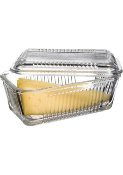 Turuncu Kapaklı Cam Saklama Kabı, Tereyağlık, Pratik ve Şık Tasarım fiyatları