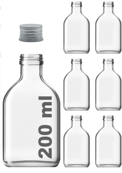 Şeffaf Cam Şişe 200 Ml, Sızdırmaz Gümüş Kapaklı, Soğuk Demleme Için Ideal