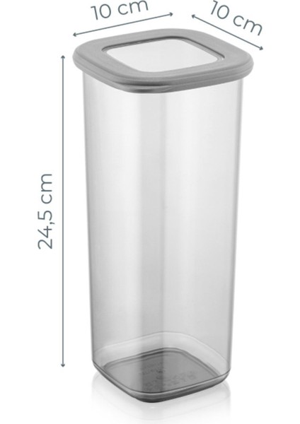 Kare Saklama Kabı Seti, 3'lü, Gri, 1,75 Litre, Şık ve Pratik Erzak Saklama Çözümü fırsatları