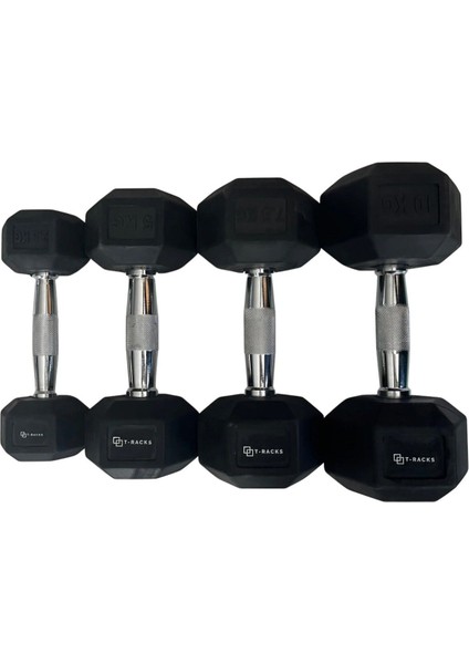 2,5 kg Kauçuk Altıgen Dambıl, Siyah, Dayanıklı ve Pratik Spor Aleti