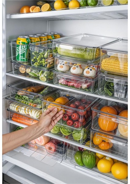 Turuncu 2l Kapaklı Buzdolabı Saklama Kabı, Organizer, 32X10,5X10CM modelleri