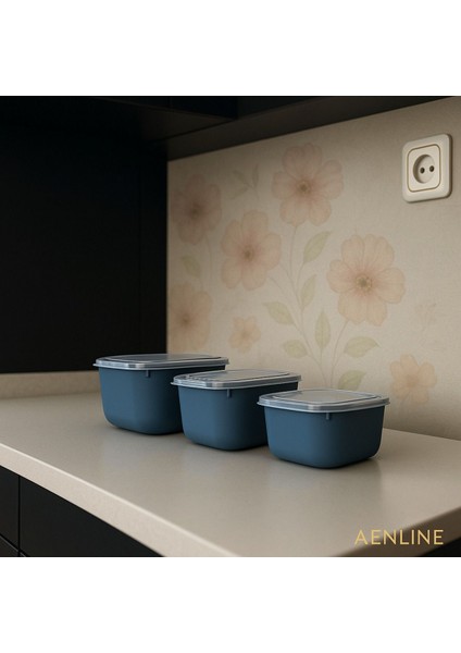 Renkli Dikdörtgen Saklama Kabı Seti 3’lü, Bpa Free, 600 ML/1100 ML/1800 ml fiyatları