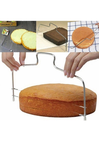 Pratik ve Kolay Kek Dilimleme Teli, Pratik Bölme Kesme Aracı, Beyaz Renk