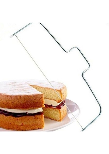 Pratik ve Kolay Kek Dilimleme Teli, Pratik Bölme Kesme Aracı, Beyaz Renk