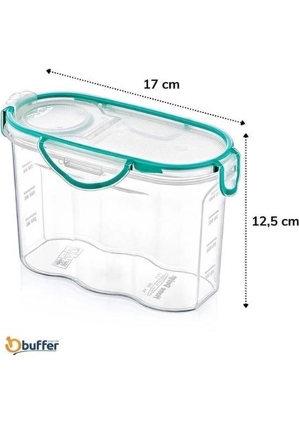 Kilitli Kapaklı, Contalı, Hava ve Su Geçirmez 1,2 Litre Saklama Kabı, Çok Renkli fırsatları
