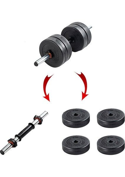 Siyah 11 kg Dambıl ve Fitness Ağırlık Seti, Güç ve Dayanıklılık Için Ideal