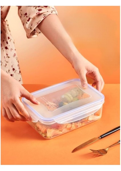 3’lü Beyaz Kapaklı Plastik Saklama Kabı Seti, Şık ve Kullanışlı Mutfak Çözümü