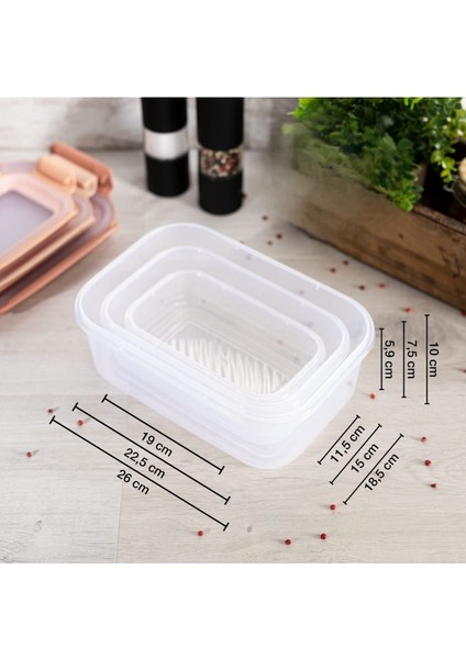 3’lü Beyaz Kapaklı Plastik Saklama Kabı Seti, Şık ve Kullanışlı Mutfak Çözümü fiyatları