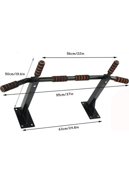 Duvara Monte Çok Amaçlı Barfiks Çubuğu, 200 kg Kapasiteli, Siyah Renk modelleri