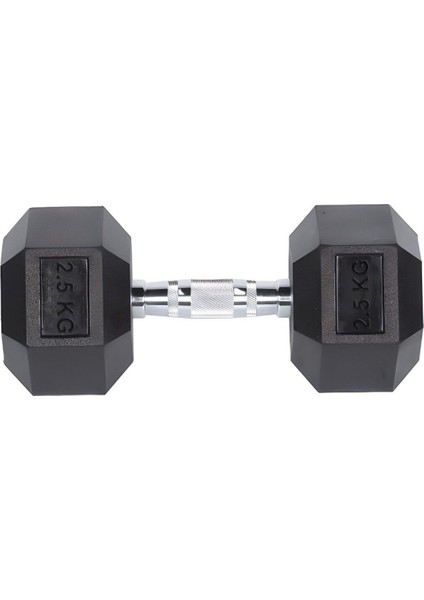 Siyah Kauçuk Dambıl 2,5 kg - Sağlam ve Hafif Egzersiz Aleti