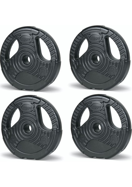 4'lü 2.5 kg Siyah Ağırlık Plakası, Dayanıklı ve Şık Spor Ekipmanı