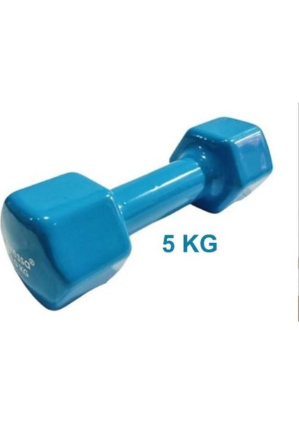 5 kg Mavi Vinly Pvc Dambıl Seti Sağlıklı ve Hafif Spor Ekipmanı
