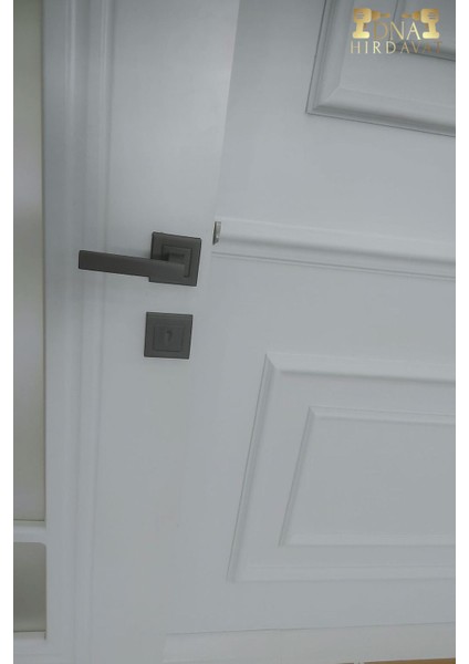 Siyah Kare Rozetli Oda Kapı Kolu Takımı, Sağ, Sol ve Alt Rozetli, 6 Parça fiyatları