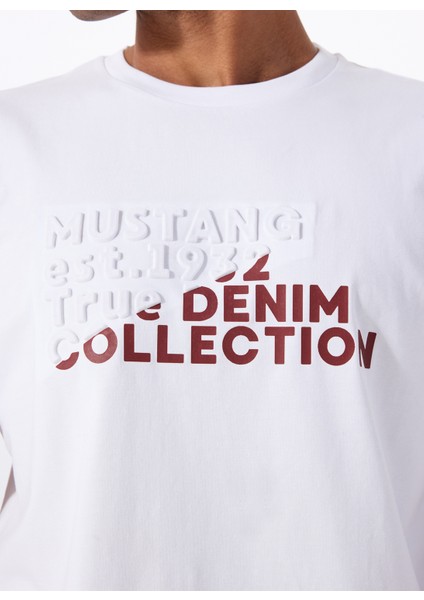 Bisiklet Yaka Baskılı Beyaz Erkek T-Shirt M5WM-TST1586 fırsatları