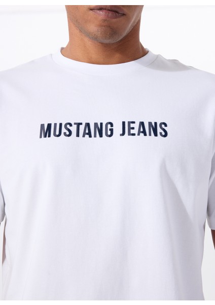 Bisiklet Yaka Baskılı Beyaz Erkek T-Shirt M5WM-TST1585 fırsatları