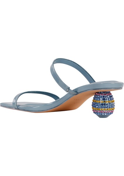 Açık Mavi Kadın Topuklu Sandalet KP3369 fırsatları