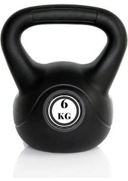 6 kg Çimento Kettlebell Siyah Spor Ağırlık Ekipmanı