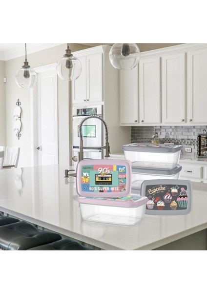 3'lü 1200 ml Saklama Kabı Seti, Beyaz, Pratik ve Şık Mutfak Gereçleri modelleri