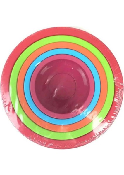 Renkli Yuvarlak Badya Seti 5'li, Şık ve Renkli Takım