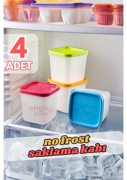 4'lü Renkli Derin Dondurucu Saklama Kabı No Frost 4x0,38 Lt fiyatları