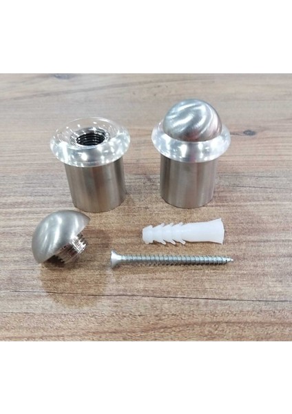 Iki Adet Inox Kontarlı 5cm Yükseklik Yere Monte Kapı Tamponu