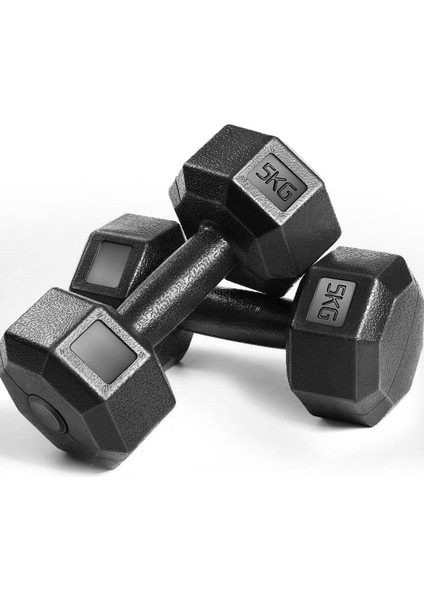 Renkli 10 kg Dambıl Seti, 2 Adet, Sağlıklı Spor Malzemesi