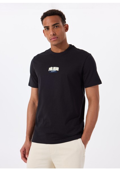 O Yaka Baskılı Siyah Erkek T-Shirt Onserhan Reg Ss Tee Cs modelleri