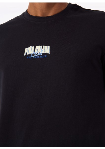 O Yaka Baskılı Siyah Erkek T-Shirt Onserhan Reg Ss Tee Cs fırsatları