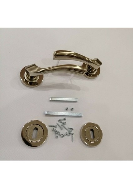 Yuvarlak Rozetli Nikel Saten Kapı Kolu, Şık ve Dayanıklı Tasarım