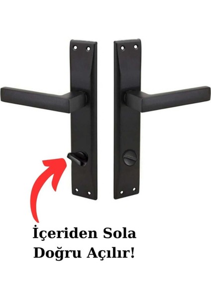 Içerden Sola Açılır Paslanmaz Mat Siyah Kapı Kolu, Elit Tasarım, Banyo ve Wc Uyumlu fiyatları