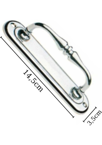 Krom Büyük Kıvrık Çekme Sürgülü Kapı Kolu 14,5x3,5cm fiyatları