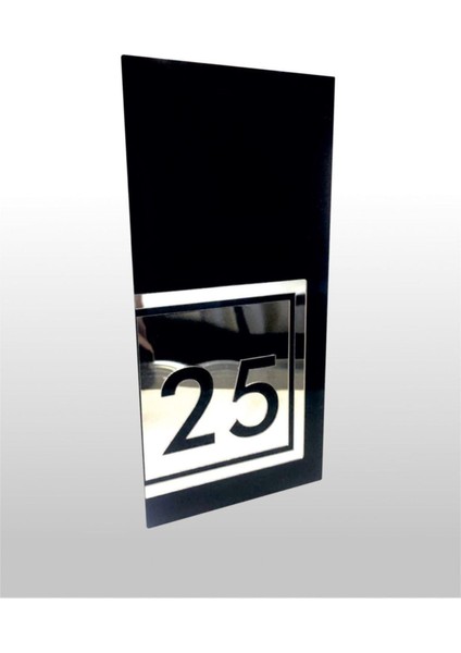 Siyah Gümüş Aynalı Pleksi Daire Kapı Numarası No:39 modelleri