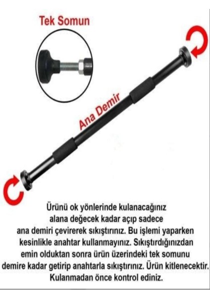 Ayarlanabilir Kapı Koridor Barfiksi, 110-140CM, Şık Siyah Tasarım fiyatları