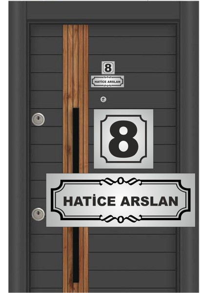 Klasik Dış Kapı Isimliği, Şık ve Dayanıklı Çelik ve Gümüş Tasarım