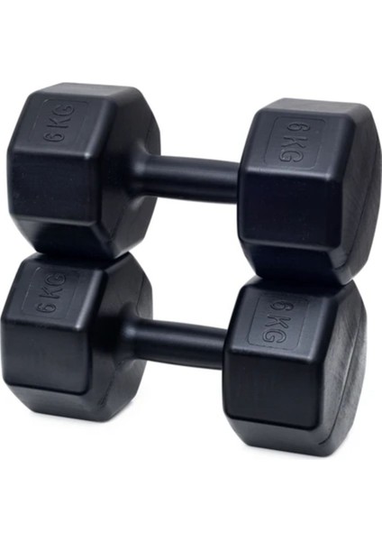 18 kg Dambıl Set, Siyah, 6 kg x 2, 3 kg x 2, Sağlam ve Şık Tasarım